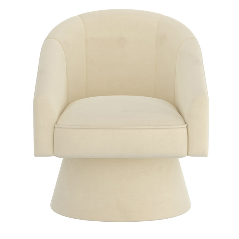 Fauteuil d'appoint moderne en velours, Velours ivoire