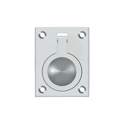 Deltana FRP25CR003 Flush Ring Pull, 2-1/2" x 1-7/8" in PVD Polished Brass