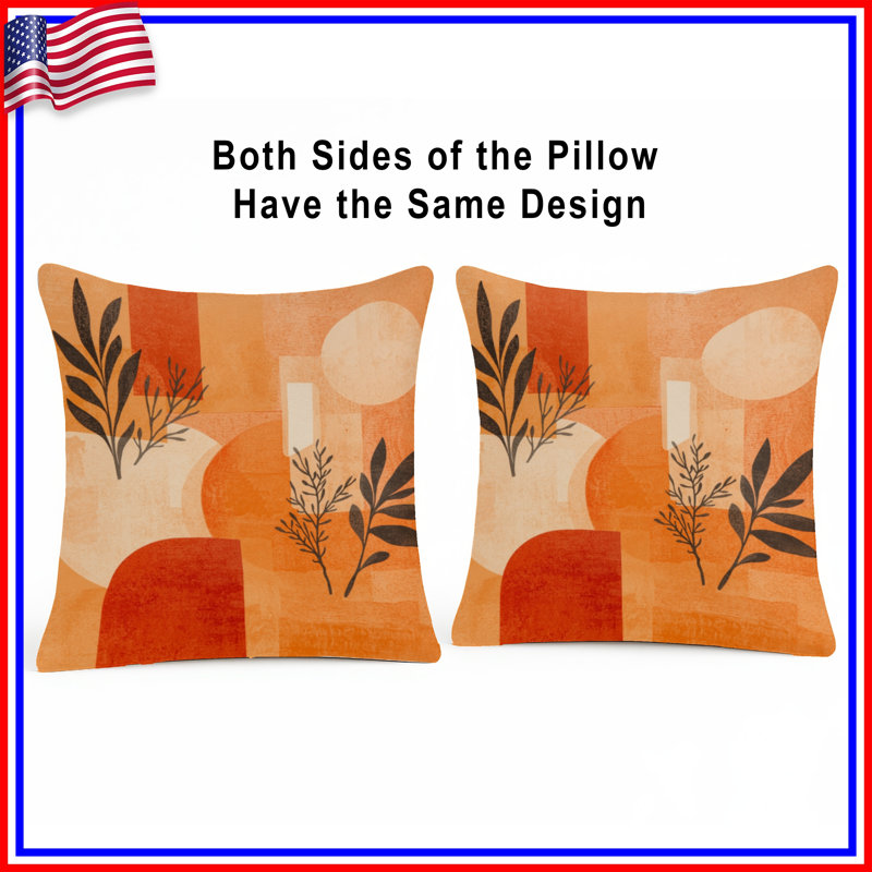 Geometric Botanical Abstract Double Sided Throw Pillows, 20 po x 20 po