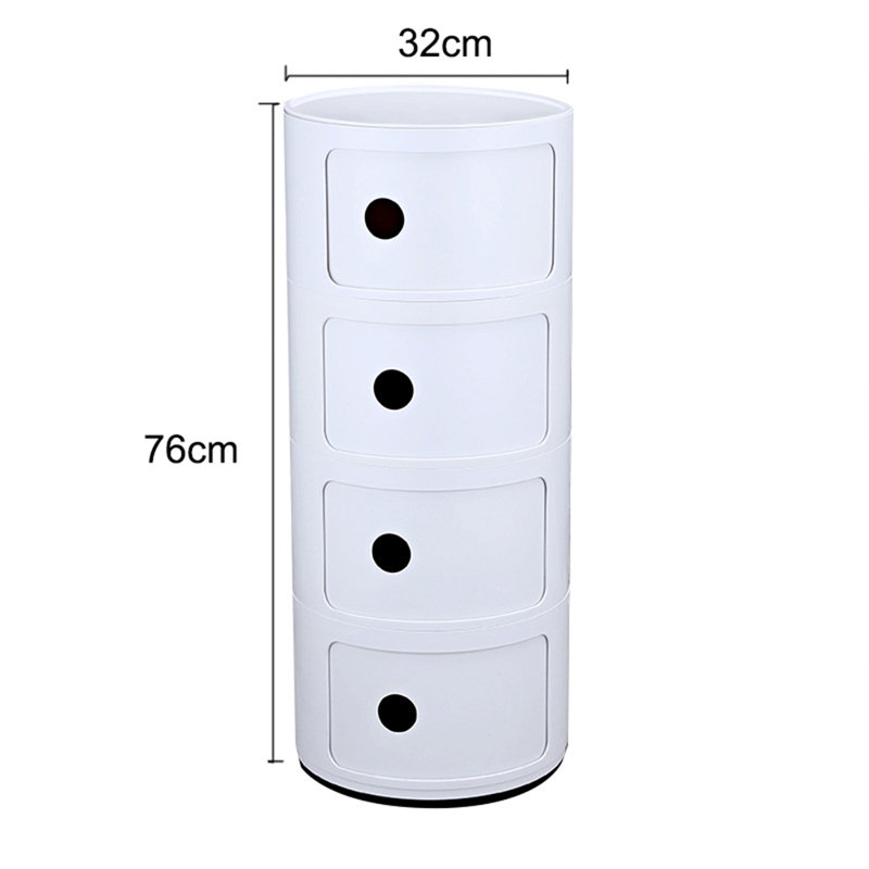 Kimmori Tray Top Drum End Table, White