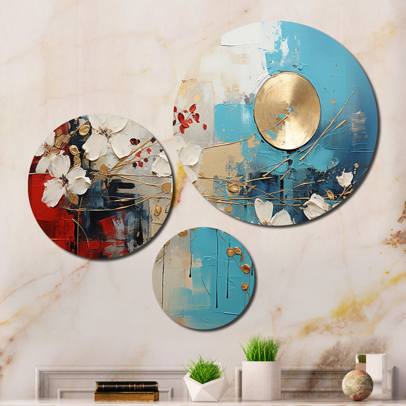 Collage Impressions II - Abstract Collages Metal Wall Art Set