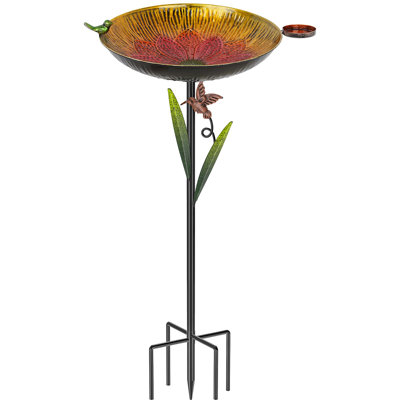 41.5" Metal Bird Bath for Outside