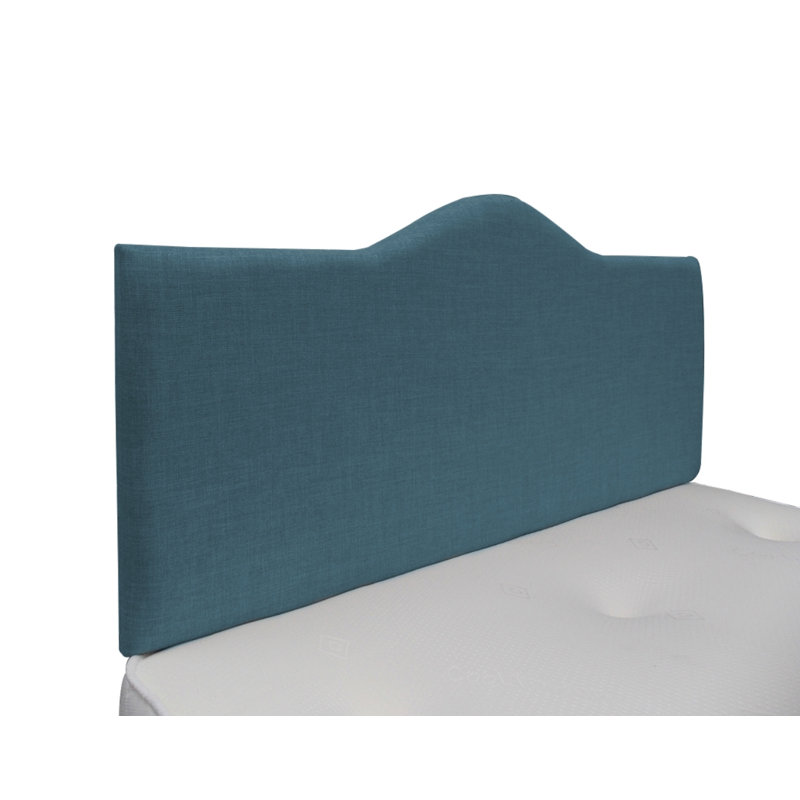 Burbank Upholstered Headboard, Double (4'6), Midnight Blue, 100% Linen