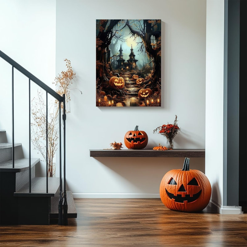 «Mysterious Mansion With Sourire», art mural 24 po x 36 po