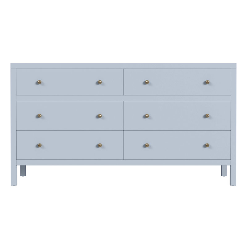 Nora 6-Drawer Dresser, Light Blue