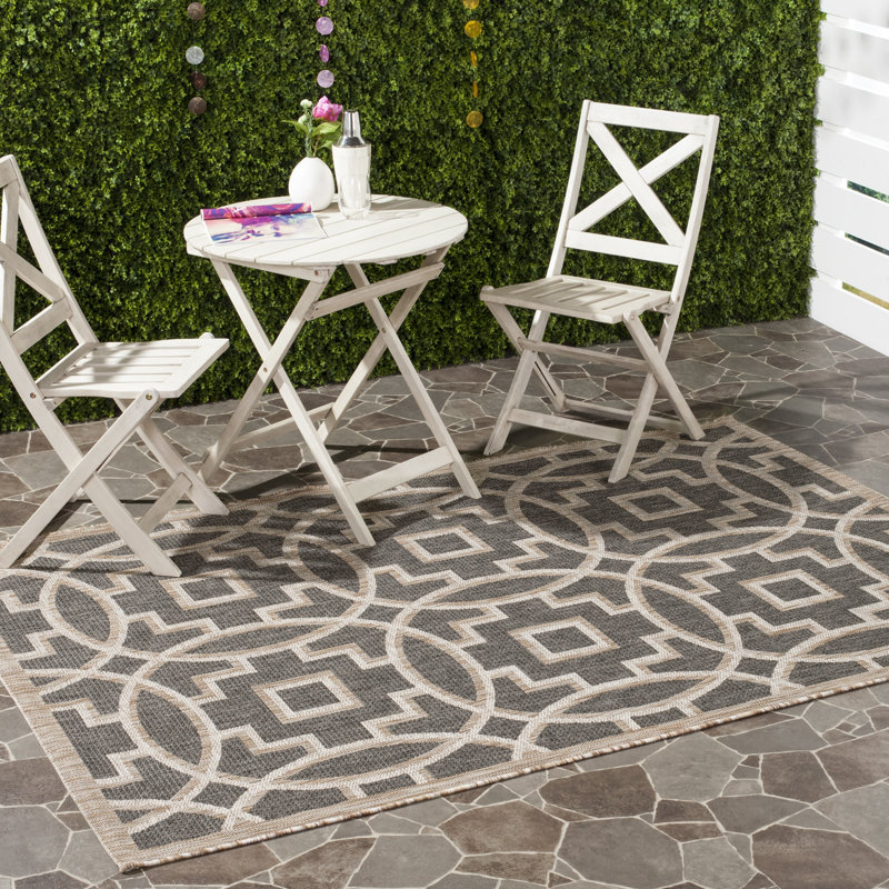Mcdaniel Rectangle Geometric Hand Woven Indoor / Outdoor Area Rug, Rectangle 201 x 290 cm