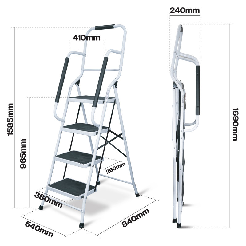 4 - Step Metal Folding Step Ladder