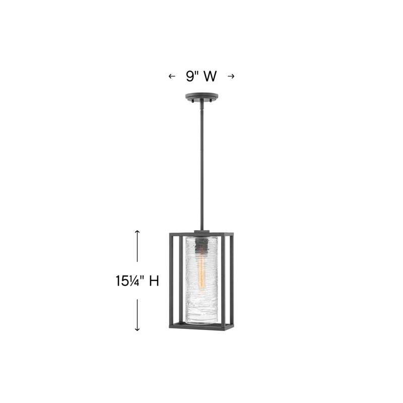 Pax Satin Black 1 -Bulb 15.25" H Outdoor Hanging Lantern