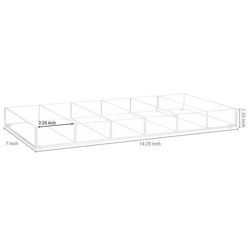 Acrylic 6 Compartments Makeup Organiser