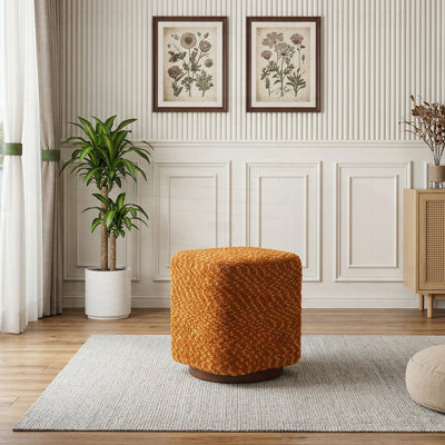 Tabouret de coiffeuse pivotant à 360° brut, chaise de maquillage rembourrée, pouf d'appoint moderne pour chambre et salon