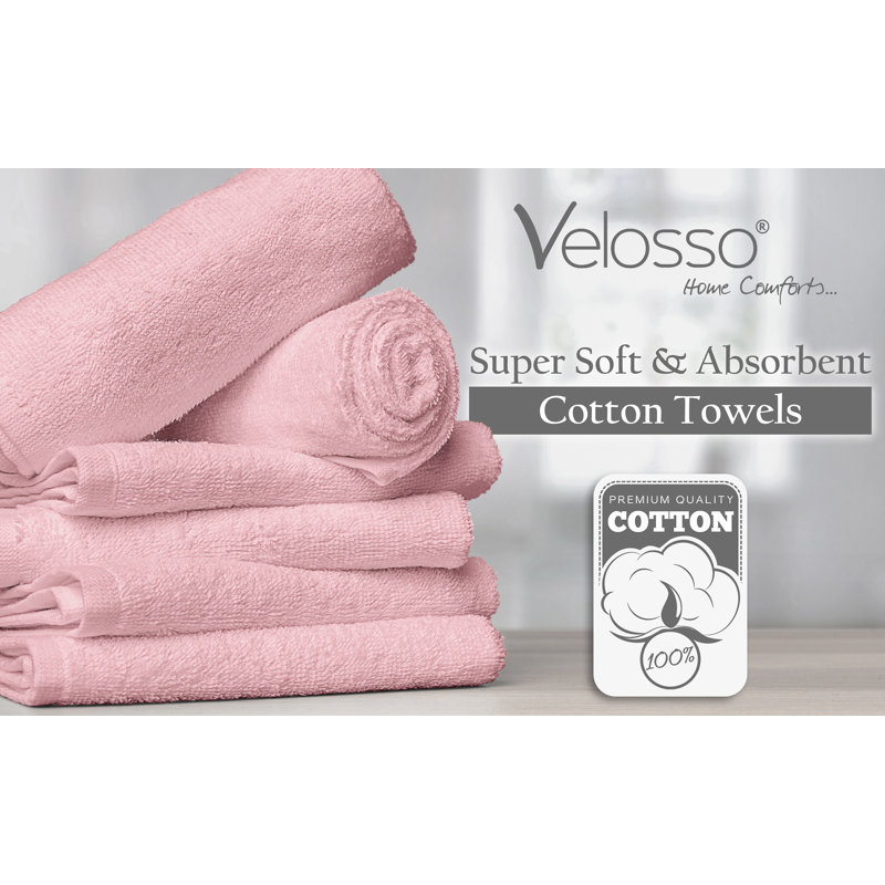 Pellicone Cotton Plush velour 450gsm Super Absorbent Hand Towel, Pink
