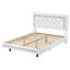 Lit plateforme flottant en similicuir blanc, taille standard, avec tête de lit capitonnée en losanges et éclairage LED. Sommier non requis, conception silencieuse, montage facile.-1289493094-1289493095
