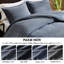 Housse de couette pour lit double / grand 3 pièces, 100% sergé de coton délavé, délavé à la pierre pour une douceur de vivre bleue, fait d'une couverture surdimensionnée et d'un confort supérieur-124265184