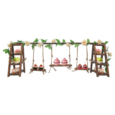 Support à petits gâteaux à 3 niveaux, présentoir à échelle pliable, échelle de présentation