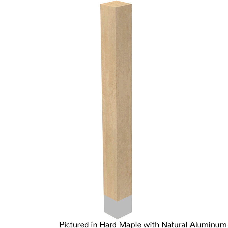 Hakan Table Leg, 42.25" H x 4" W x 4" D, Natural Aluminum