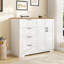 Armoire penderie 43,3 "de haut avec 4 tiroirs et 2 portes, tringle, commode en bois multifonctionnelle-62878513