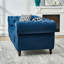 Fauteuil à accoudoirs en velours, accoudoirs roulés, garniture cloutée, structure en bois massif, ensembles de ressorts et mousse à haute densité bleu pour siège à accoudoirs roulés, siège en bois de pin moyen