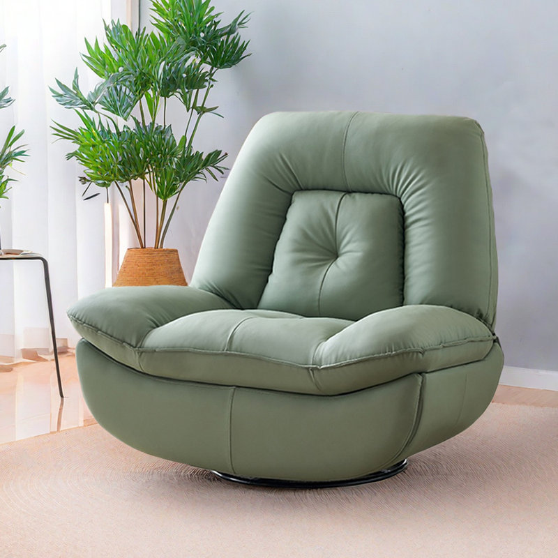 Lillee Faux Leather Recliner, Light Green Faux Leather