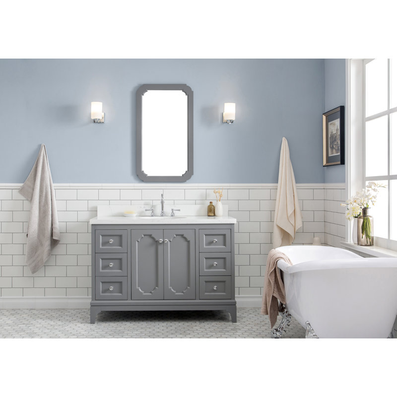 Ahart 48'' Single Bathroom Vanity with Engineered Marble Top, Cashmere Gray