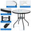 Round Metal Outdoor Dining Table With Umbrella Hole , 69.5cm W x 69.5cm D