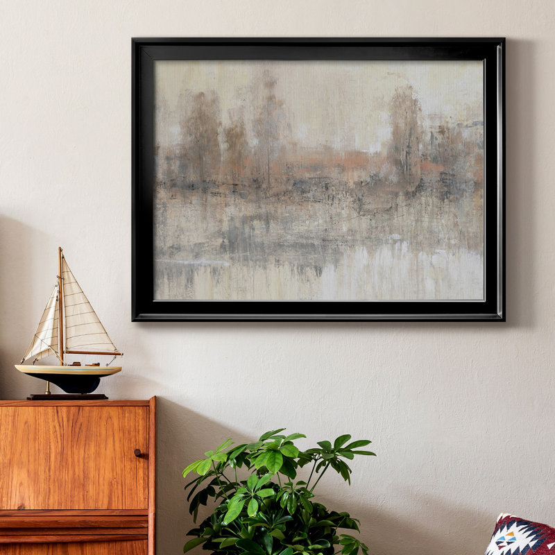 Land Parcel I - Peinture sur toile encadrée, H 22,5 po x l 30,5 po x P 1 po, Cadre noir