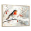 Oiseau Robin sur une branche enneigée I - oiseau, art mural-962042518-962042517-962042536
