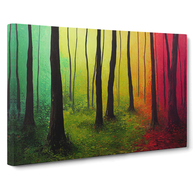 Colourful Forest In Spring Vol.1 - Wrapped Canvas Painting, 35cm H x 50cm W x 3cm D