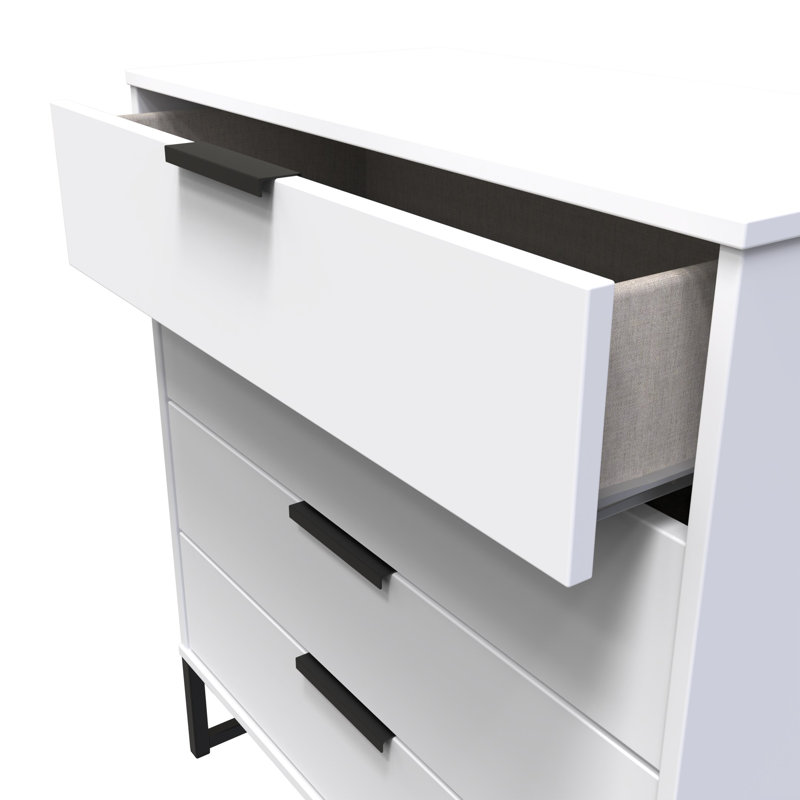 Turah 77cm W 4 - Drawer Chest of Drawers, White Matt