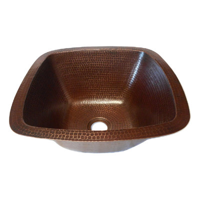 15" Square Copper Kitchen Bar Sink