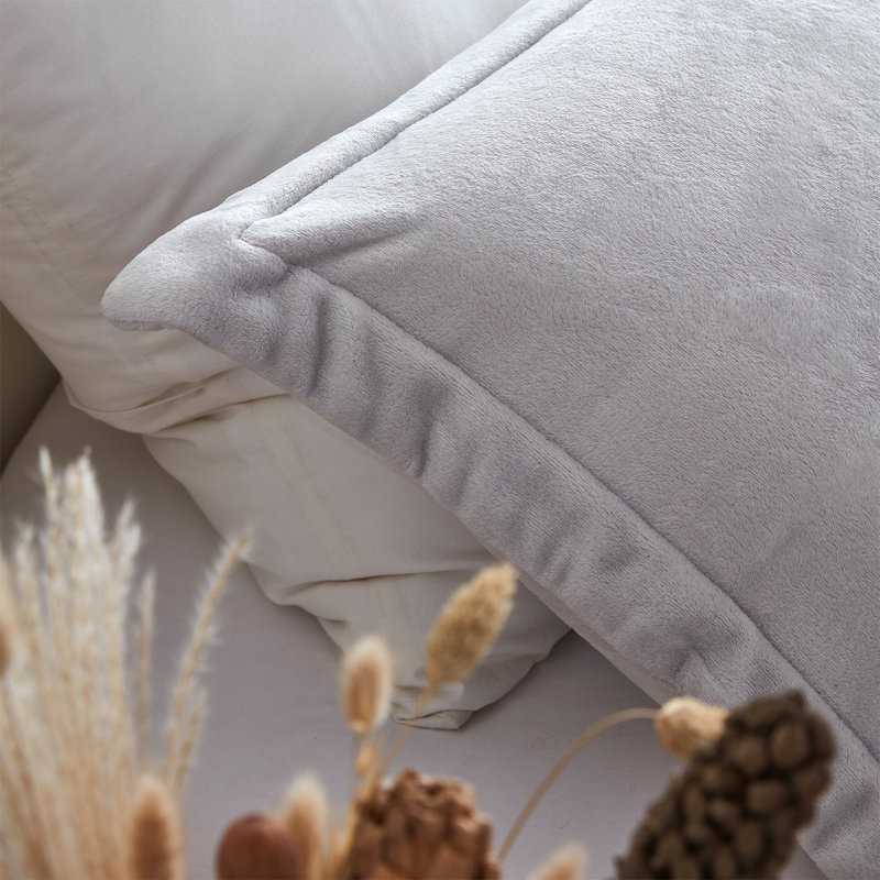 Touchy Feely Coma Inducer Microvelvet Oversized Comforter Set, King Comforter + 2 King Shams, Gray