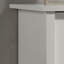 Commode blanche à 4 tiroirs avec poignées argentées Celeste-467545415