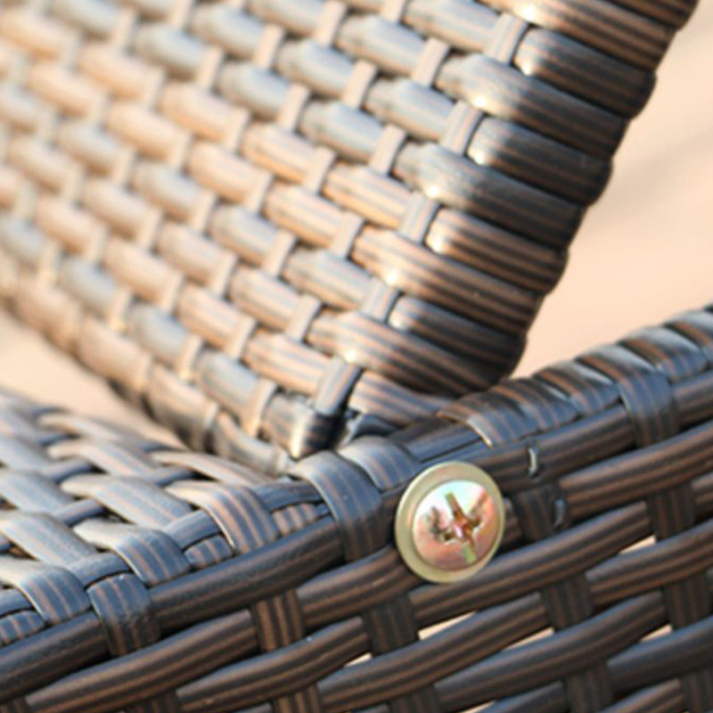 Dezaria Outdoor Wicker Chaise Lounge with Table