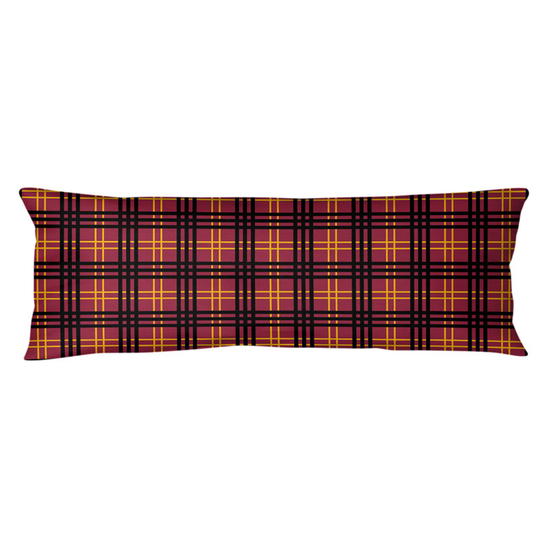Polyester Medium Pillow, Red/Yellow/Black, Plush Fleece