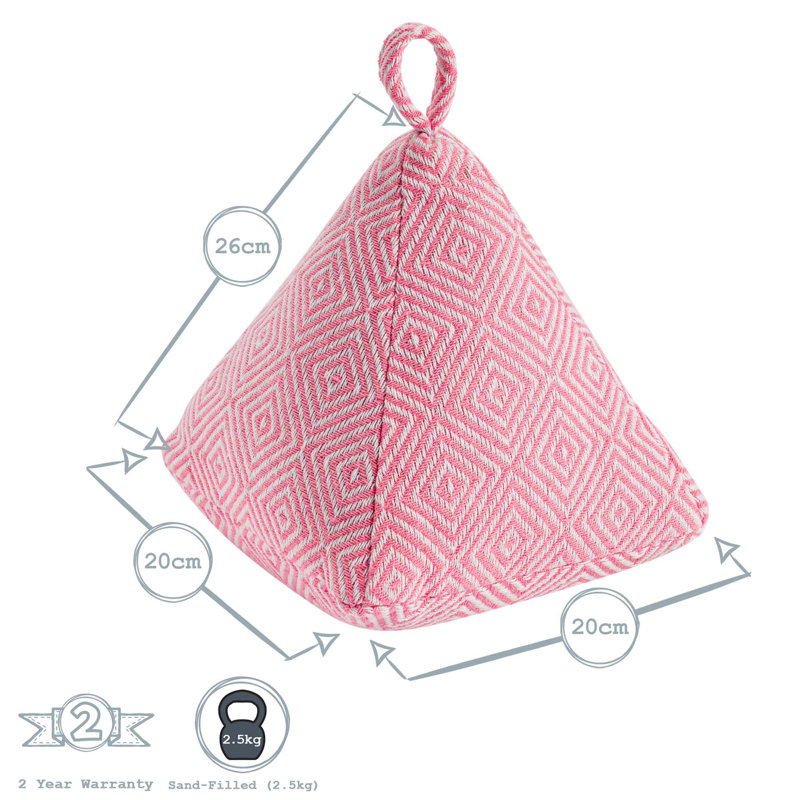 Nicola Spring - Chevron Door Stop - 20cm, Pink