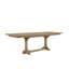 Table de salle à manger extensible à tréteaux Deemston avec plateau géométrique et 2 feuilles - Finition cajou-118827275-124883825