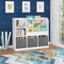 Bibliothèque et bibliothèque pour enfants avec 3 présentoirs pliables en tissu