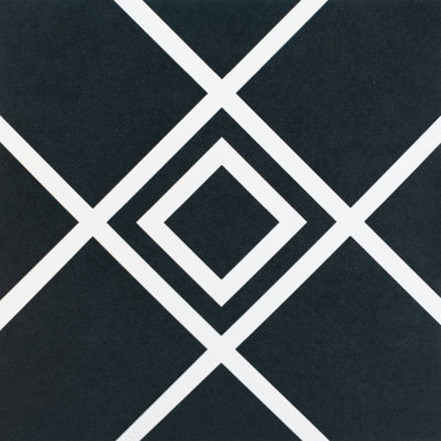 Casablanca Squares 8" x 8" Flat Gres Stoneware Patterned Wall & Floor Tile
