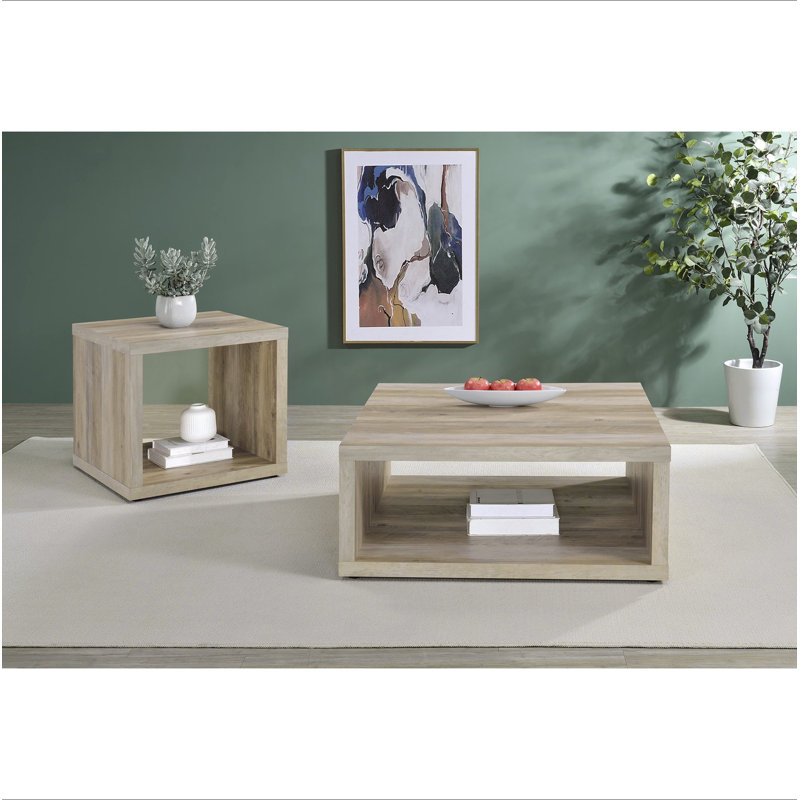 Table de bout d'appoint en bois d'ingénierie Flint