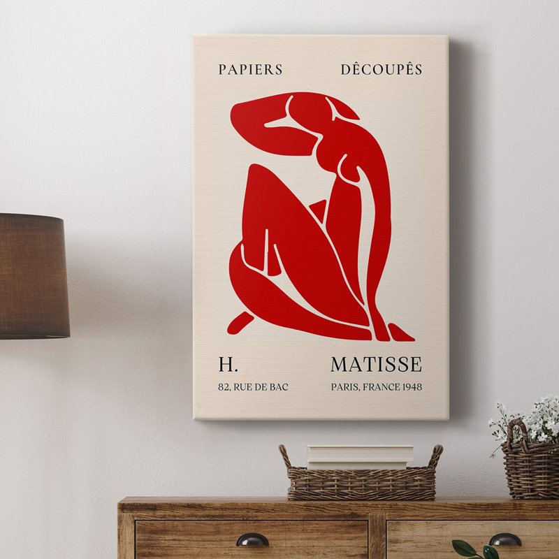 Matisse CLXVII, reproduction d'art encadrée Cavas, Rouge, H 48 po x l 32 po