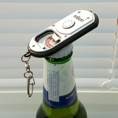 Rolson Bottle Opener Key Ring With One Super Bright Led And On / Off Button