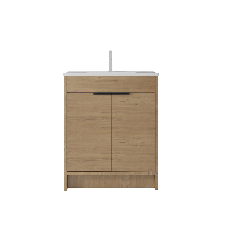 Meuble-lavabo sur pied 36 po avec lavabo à fermeture en douceur pour petites salles de bain 36 po, Oak, 36"