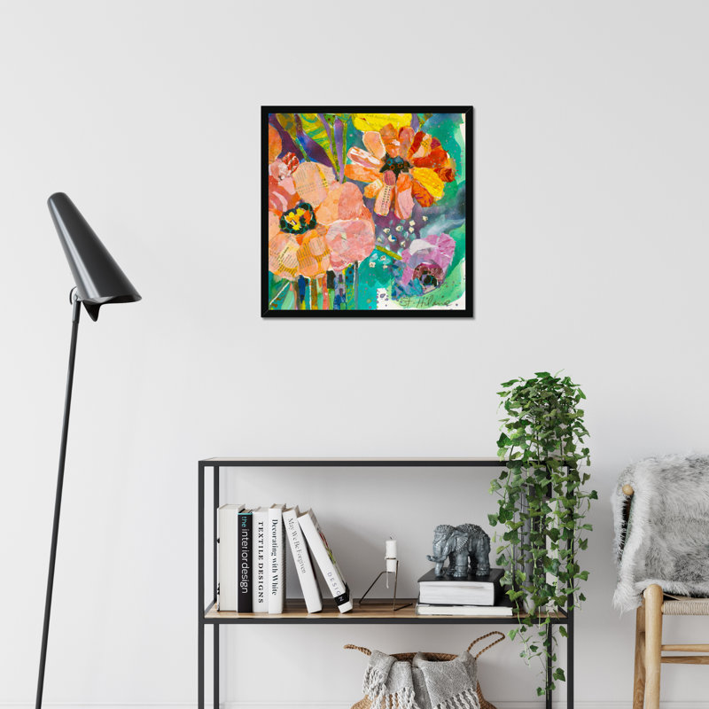 Bold Blooms IV by Elizabeth St. Hilaire - Painting, 30cm H x 30cm W, Wrapped Canvas
