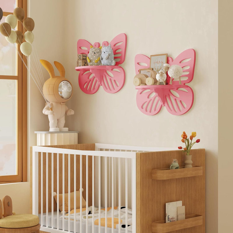 Tablettes murales flottantes à 2 niveaux Butterfly