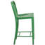 Commercial Grade Metal Indoor-Outdoor Stool with Vertical Slat Back-1824115528-1824115532