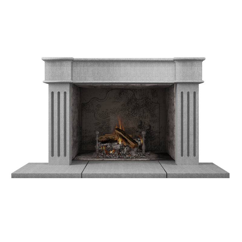 Great Hayk Fireplace Surround, Acid Wash Gray