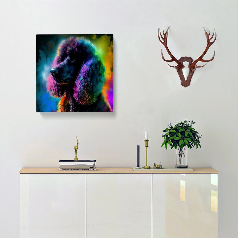 Poodle Dog Abstract Expressionism No.1 - Wrapped Canvas, 35cm H x 35cm W x 3cm D