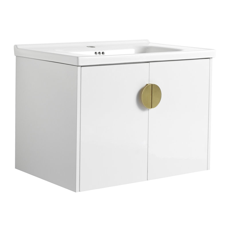 Yanelle Bathroom Storage, Soft Close Doors Bathroom Vanity With Sink Ceramic,door,Bathroom Vanity