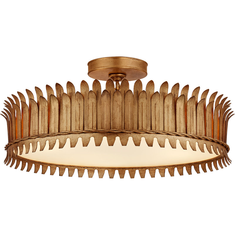 Suzanne Kasler Leslie Semi-Flush, Gilded Iron, 8.75" H x 20.75" W x 20.75" D