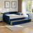 Marlee Modern Full Size Velvet Fabric Daybed in Blue, 34.71'' H X 81.50'' L X 57.72'' W  -1293229171-1293229174