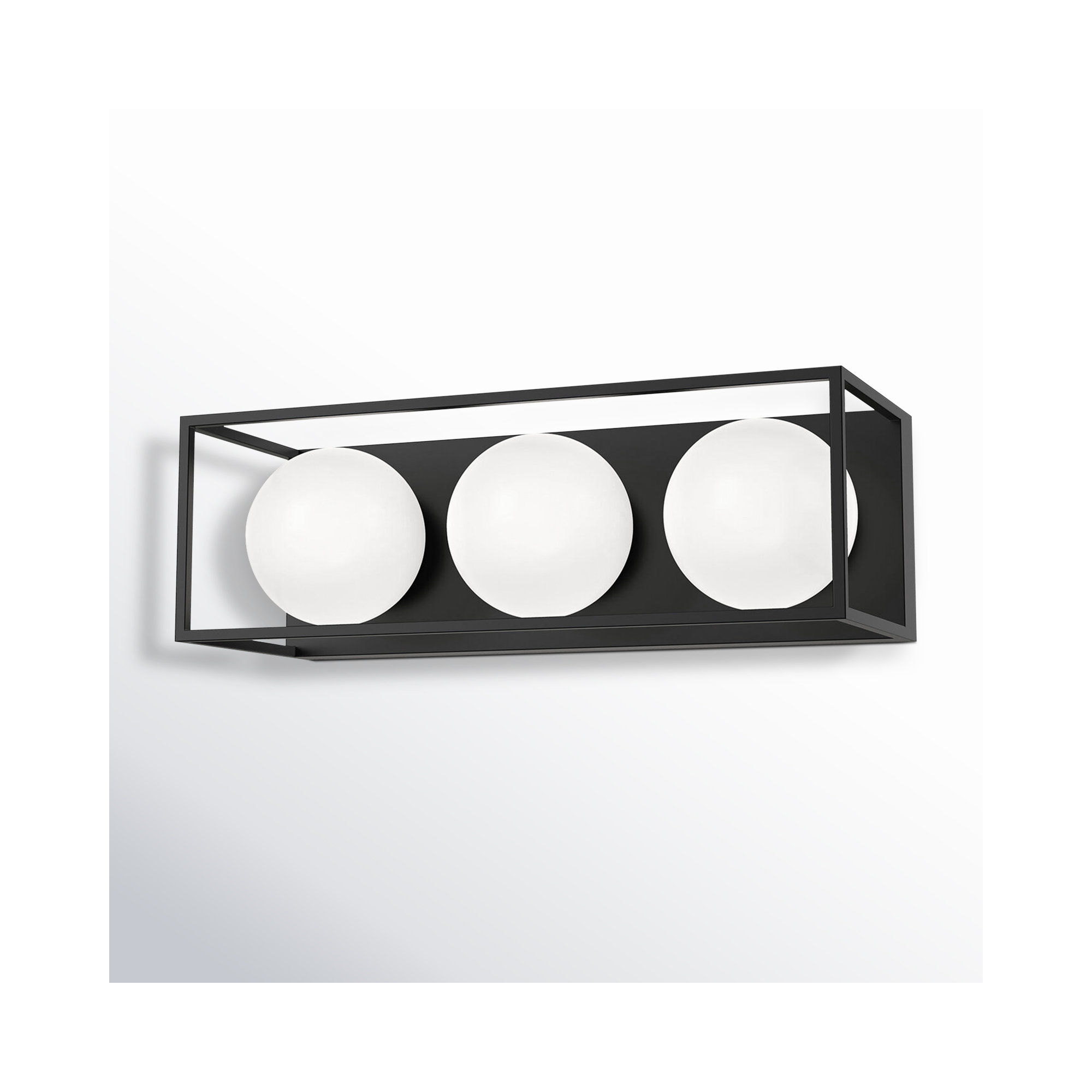 Davida Frosted Dimmable Bath Bar, 3, Matte Black